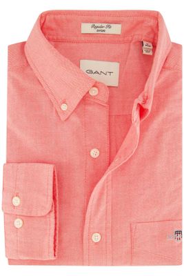 Gant Gant casual overhemd normale fit rood effen katoen