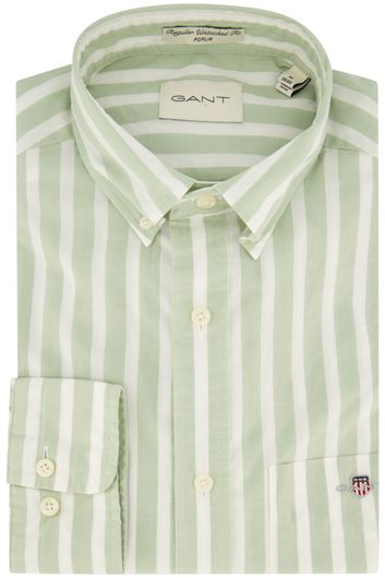 Gant overhemd borstzak regular fit katoen groen gestreept