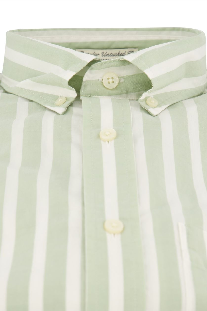 Groen gestreepte Gant overhemd regular fit katoen borstzakje