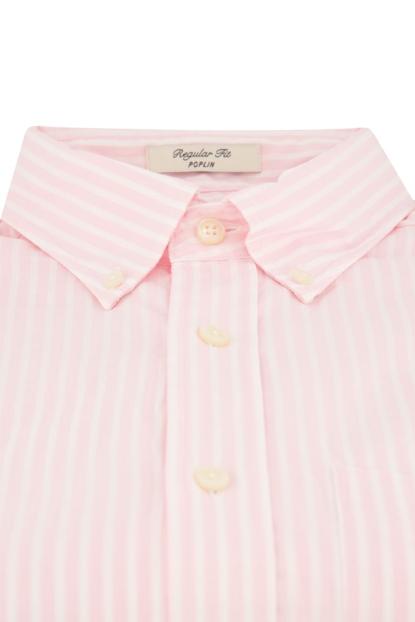 Gant casual overhemd roze wit gestreept normale fit katoen