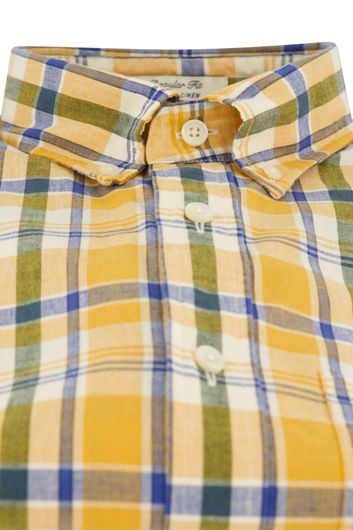 Gant casual overhemd normale fit geel geruit katoen