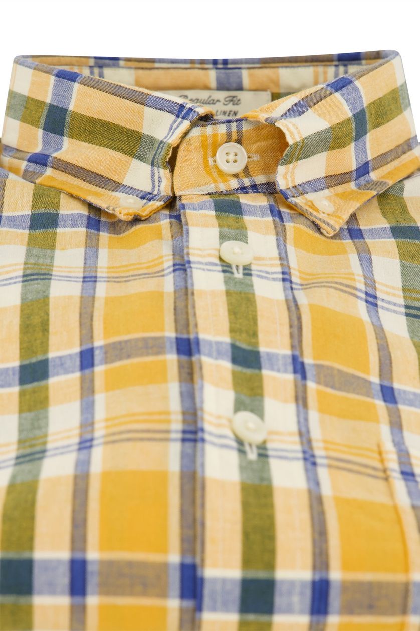 Katoenen Gant casual overhemd geel geruit normale fit