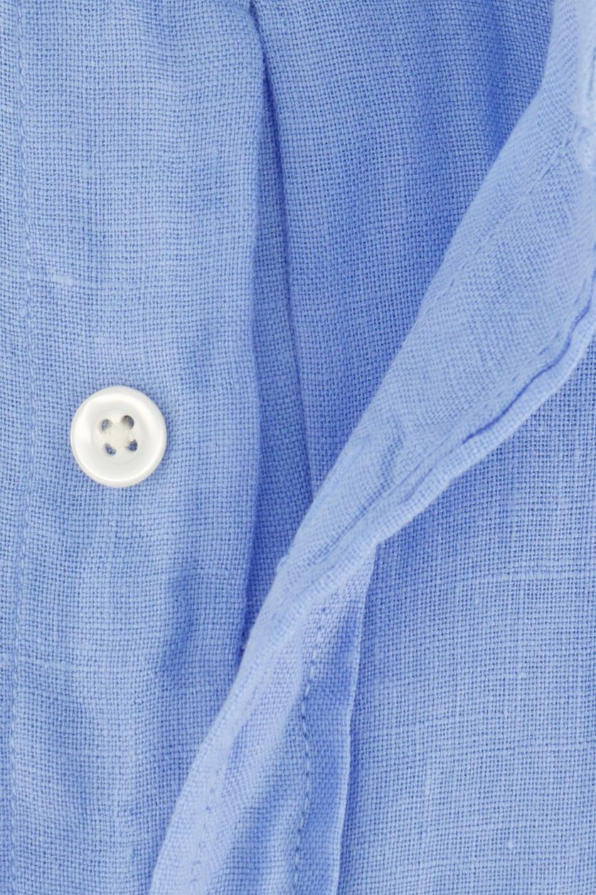 Blauwe Gant overhemd regular fit linnen