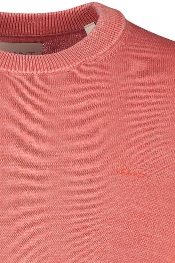 Gant trui ronde hals rood effen katoen rood logo