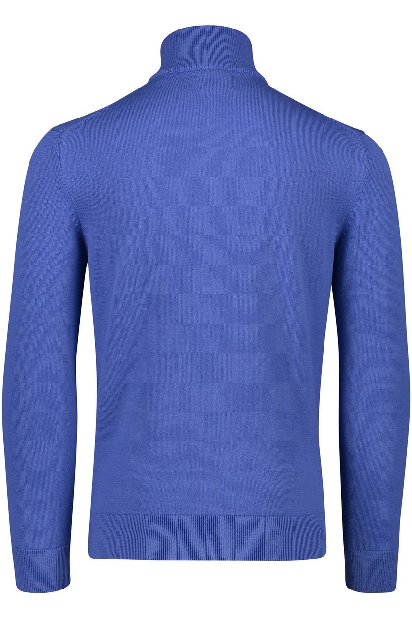 Gant vest blauw rits effen 100% katoen