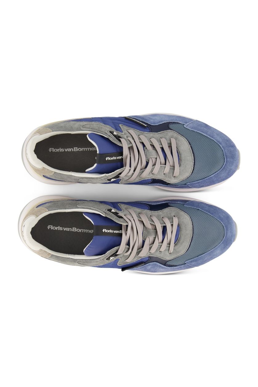 Floris van Bommel sneakers blauw leer met print