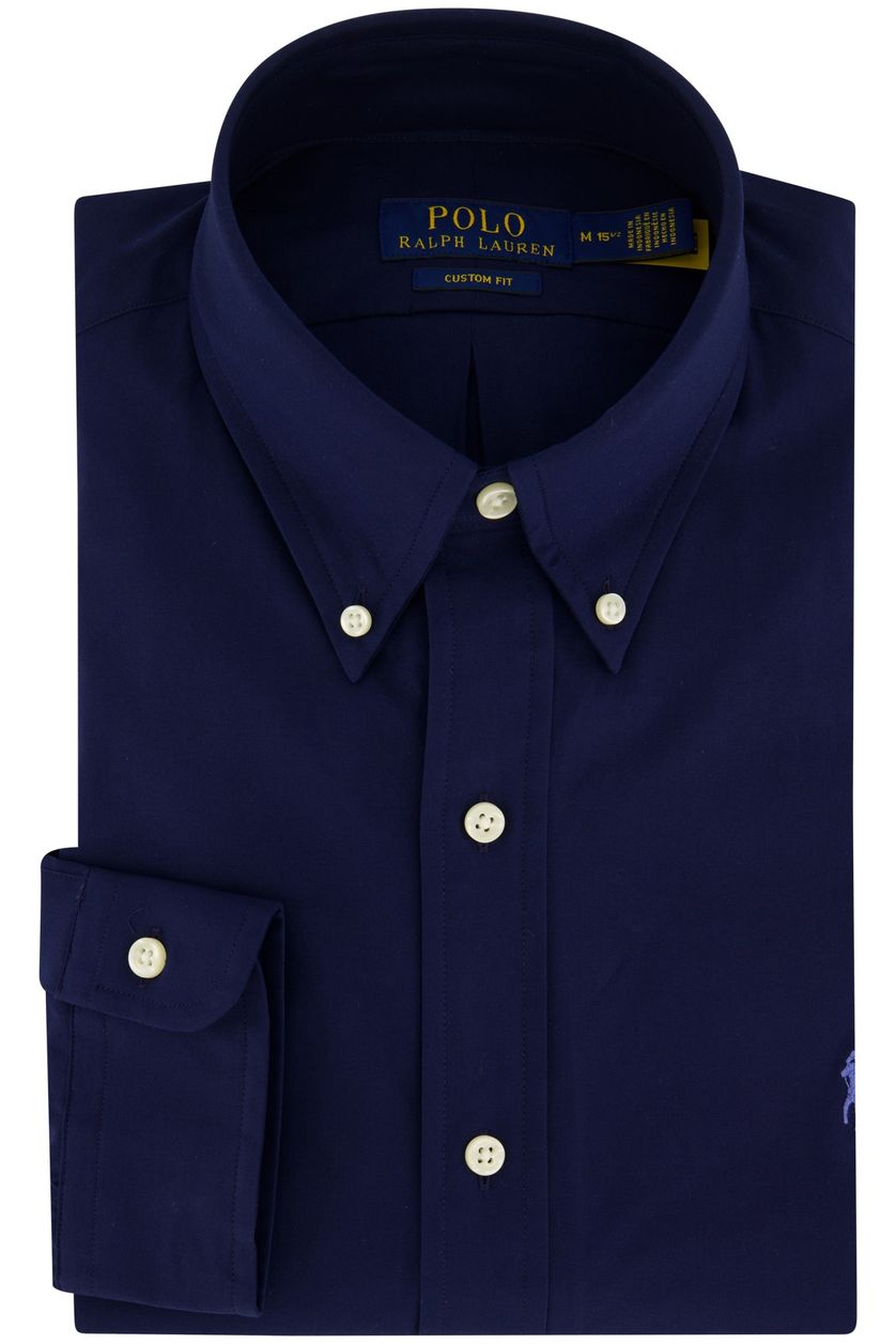 Polo Ralph Lauren custom fit navy katoenen overhemd