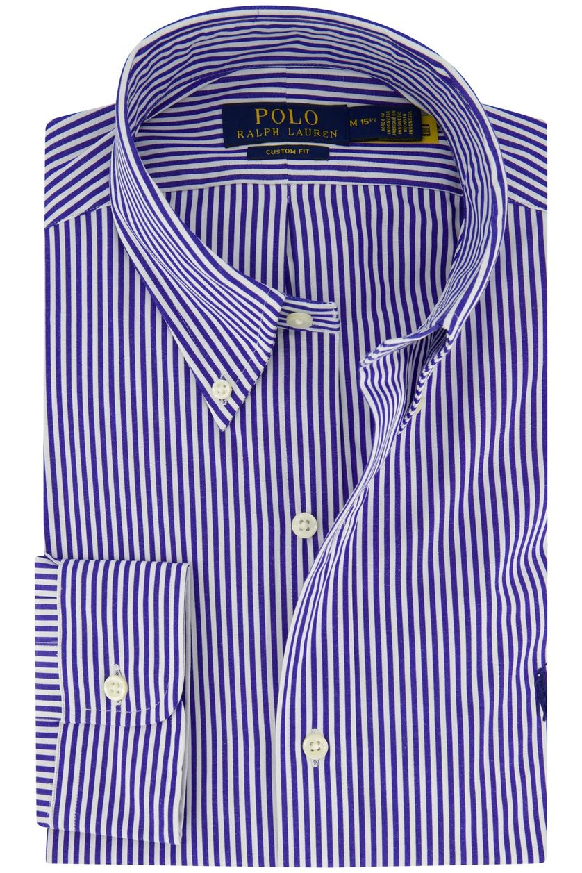 Gestreept Polo Ralph Lauren overhemd custom fit blauw wit
