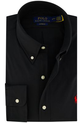 Polo Ralph Lauren Polo Ralph Lauren overhemd zwart custom fit katoen