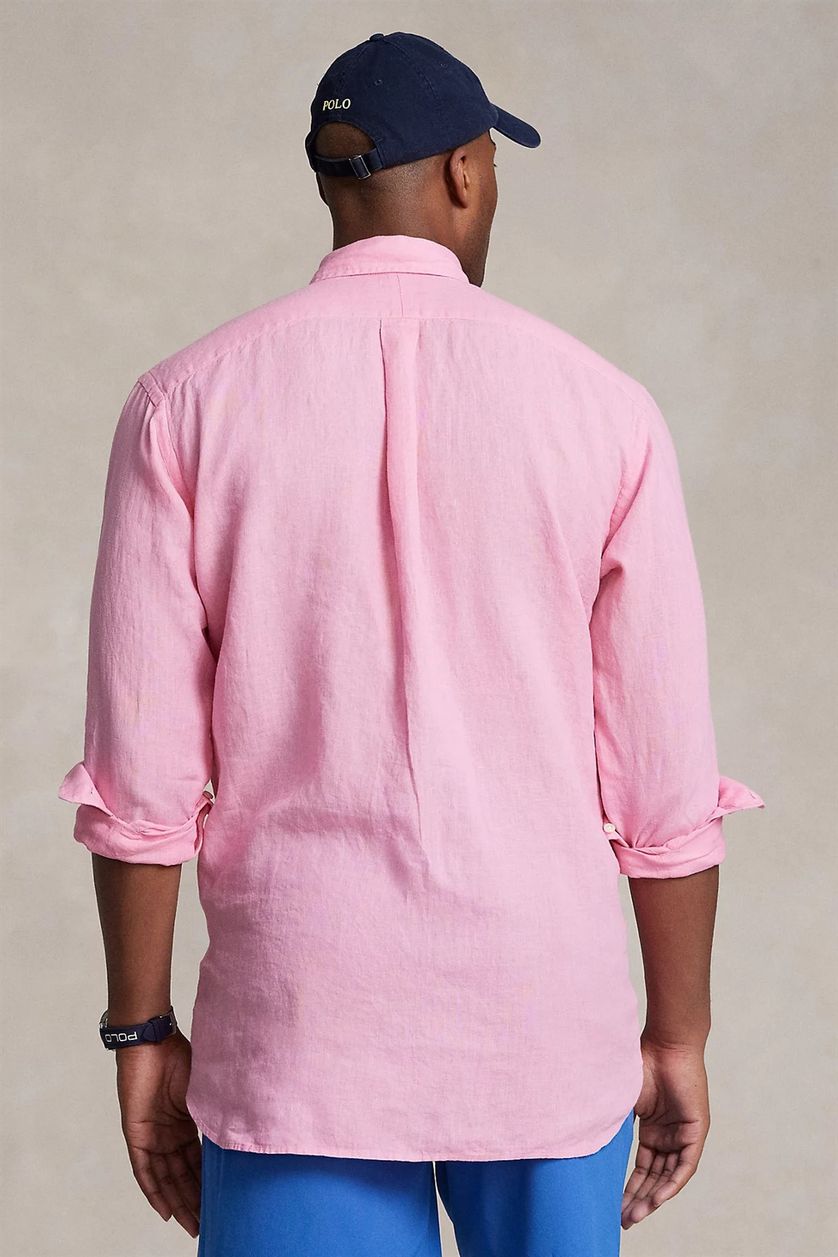 Polo Ralph Lauren linnen overhemd roze Big & Tall