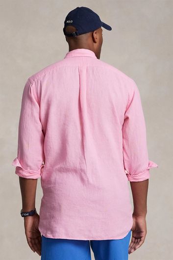 Polo Ralph Lauren overhemd roze Big & Tall linnen