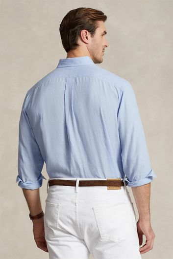 Big & Tall Polo Ralph Lauren linnen overhemd blauw