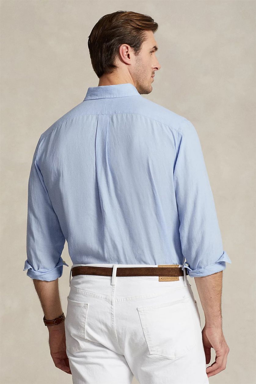 Polo Ralph Lauren Big & Tall overhemd linnen blauw