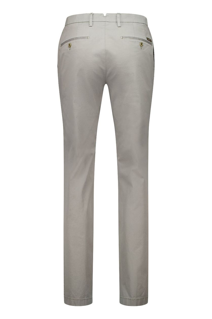Gardeur katoenen slim fit lichtgrijze pantalon flatfront model