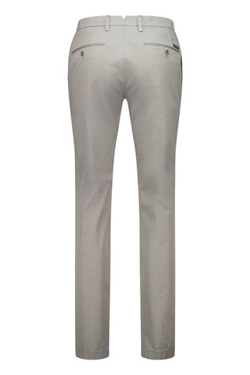 Gardeur lichtgrijze slim fit katoenen pantalon flatfront model