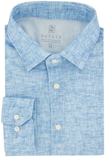 Desoto business overhemd slim fit blauw gemêleerd katoen