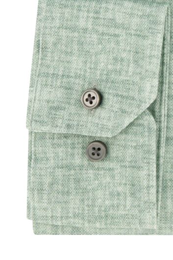 Groen gemêleerd Desoto overhemd slim fit katoen
