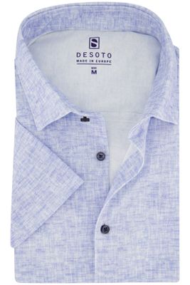 Desoto Desoto lichtblauw overhemd printje katoen