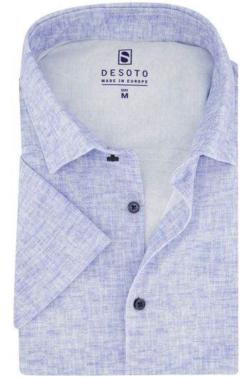 Desoto overhemd slim fit lichtblauw geprint