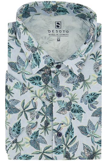 Desoto business overhemd slim fit blauw geprint