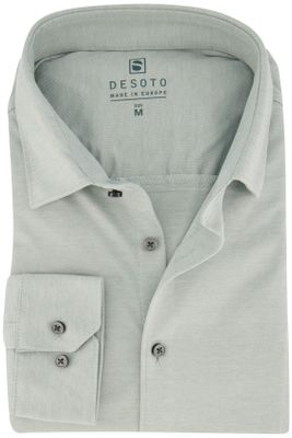 Desoto Desoto overhemd slim fit grijs katoen strijkvrij