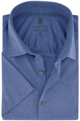 Desoto Desoto overhemd slim fit blauw effen katoen