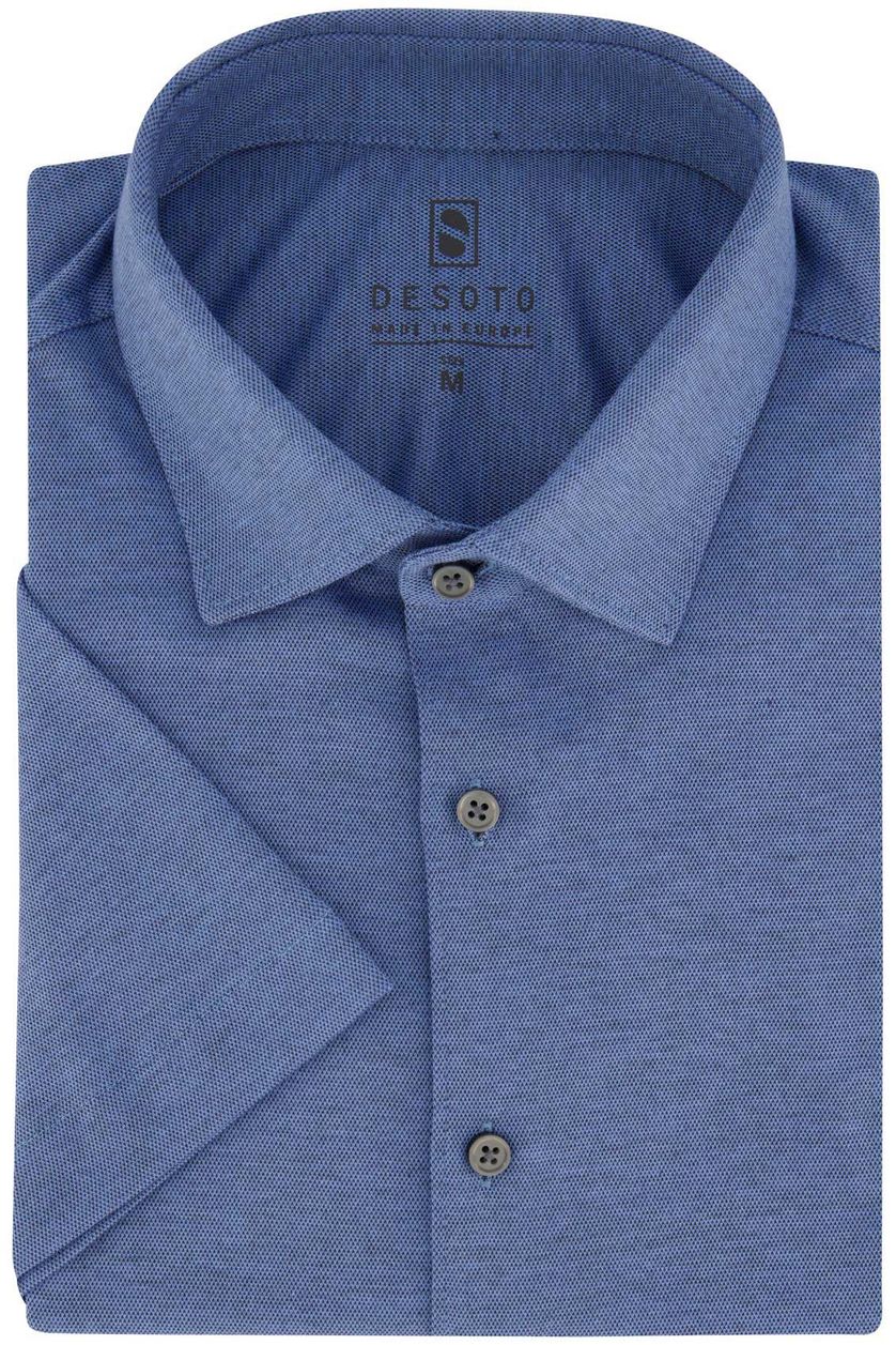 Desoto overhemd slim fit blauw korte mouw