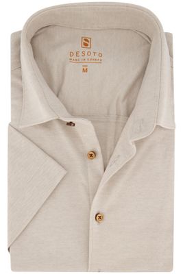 Desoto Desoto overhemd slim fit beige katoen