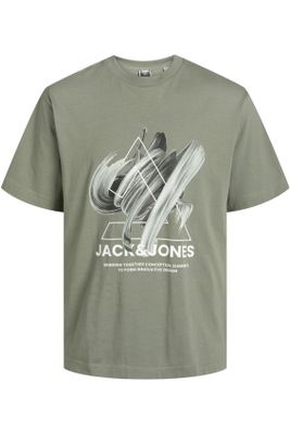 Jack & Jones Jack & Jones t-shirt opdruk groen Plus Size ronde hals