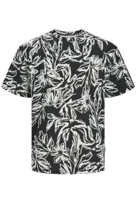 Jack & Jones Jack & Jones t-shirt zwart bloemen print plus size