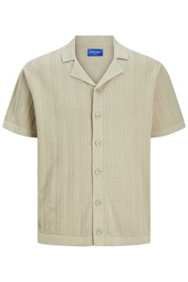 Cast Iron Knitted overhemd Jack & Jones Plus Size korte mouw beige