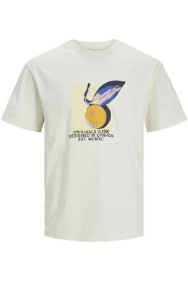 Jack & Jones Jack & Jones t-shirt opdruk ecru plus size Relaxed Fit