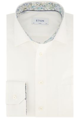 Eton Eton business overhemd wijde fit wit effen Classic Fit wide spread boord