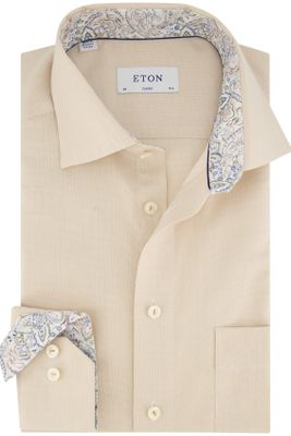 Eton Eton classic overhemd lyocell beige