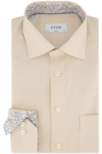 Eton overhemd beige lyocell classic