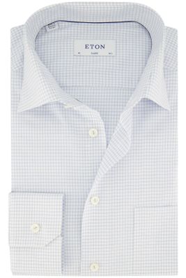 Eton Eton overhemd wijde fit wit geruit