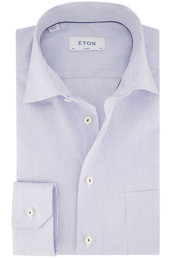 Eton business overhemd wijde fit blauw gestreept katoen