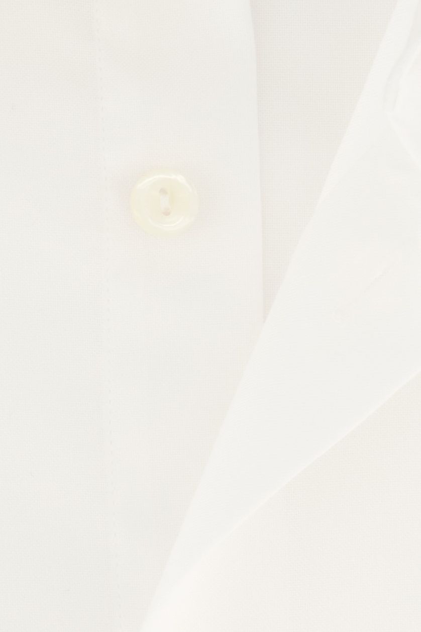 Katoenen Eton overhemd wit effen normale fit 