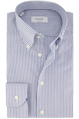 Eton Eton overhemd normale fit katoen blauw gestreept