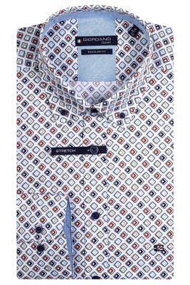 Giordano Giordano casual overhemd wijde fit wit geprint katoen button-down boord