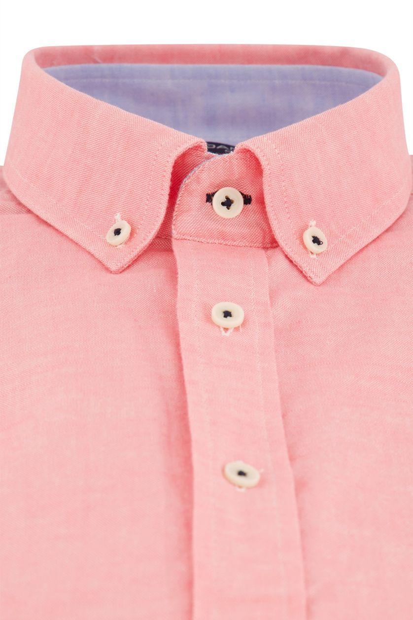 Casual overhemd Giordano korte mouw wijde fit roze effen