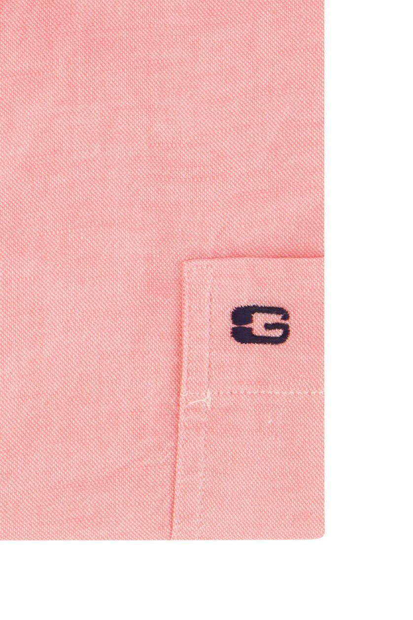 Casual overhemd Giordano korte mouw wijde fit roze effen