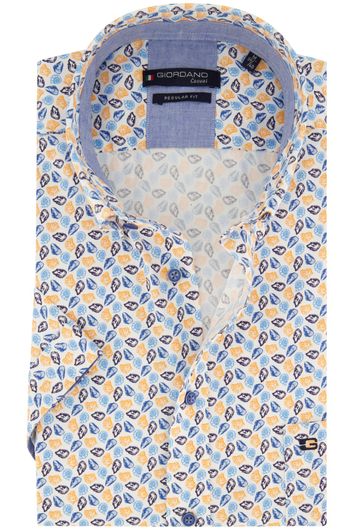 Giordano regular fit blauw geprint overhemd katoen