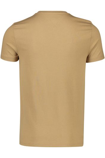 katoenen Tommy Hilfiger t-shirt bruin slim fit