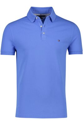 Tommy Hilfiger Tommy Hilfiger polo normale fit blauw effen katoen, stretch