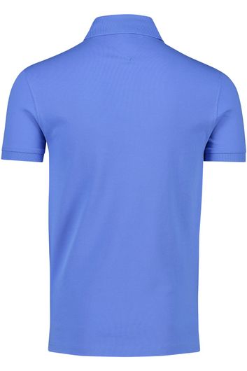 Tommy Hilfiger polo normale fit blauw effen katoen, stretch