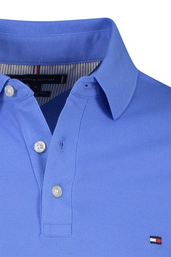 Tommy Hilfiger polo normale fit blauw effen katoen, stretch