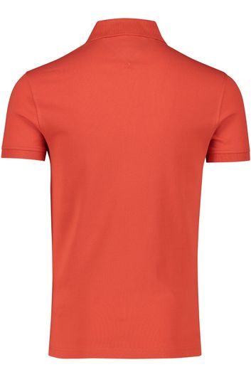 Tommy Hilfiger katoenen polo slim fit rood 3-knoops