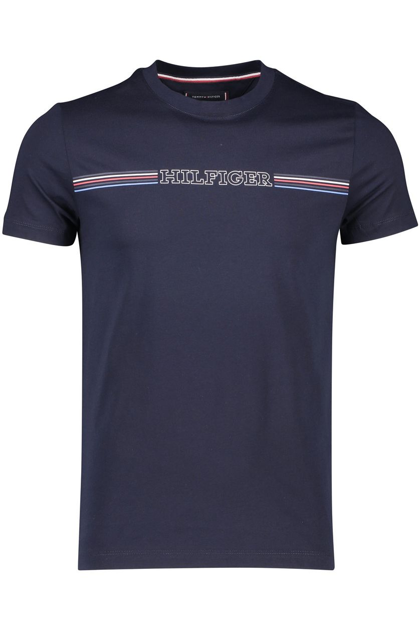 Tommy Hilfiger t-shirt navy slim fit 100% katoen
