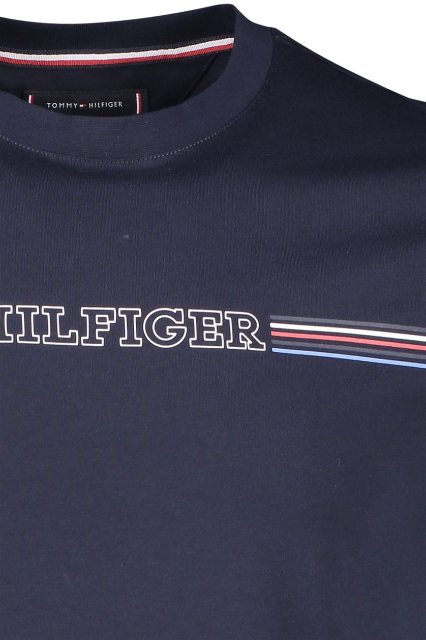 Tommy Hilfiger t-shirt navy slim fit 100% katoen